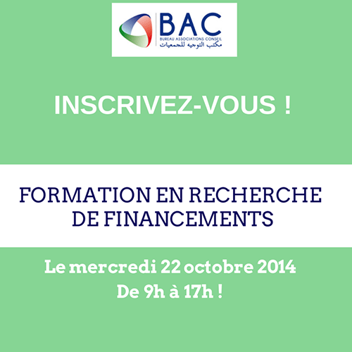 Le BAC organise une formation en recherche de financements