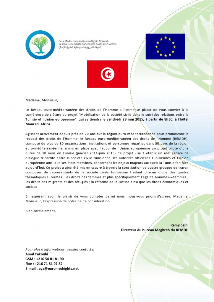 invitation conf de clôture projet UE