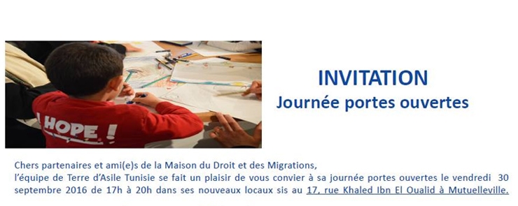 Journée portes ouvertes de Terre d&rsquo;Asile Tunisie