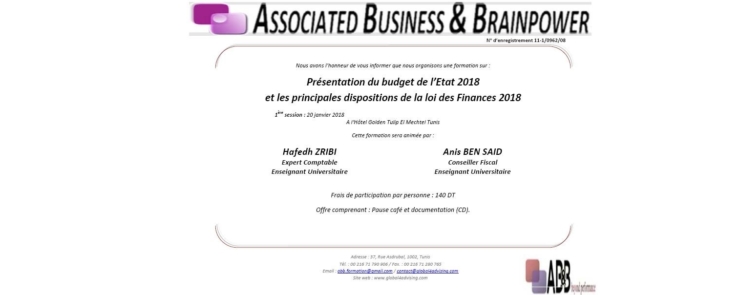 Présentation des dispositions de la loi de finances 2018
