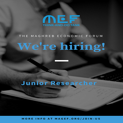 Le Maghreb Economic Forum (MEF)  recrute :Junior Researcher