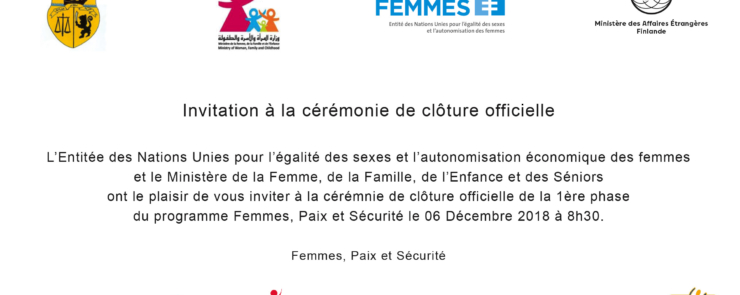 Cérémonie de clôture  de la première phase du programme Femmes, Paix et Sécurité.
