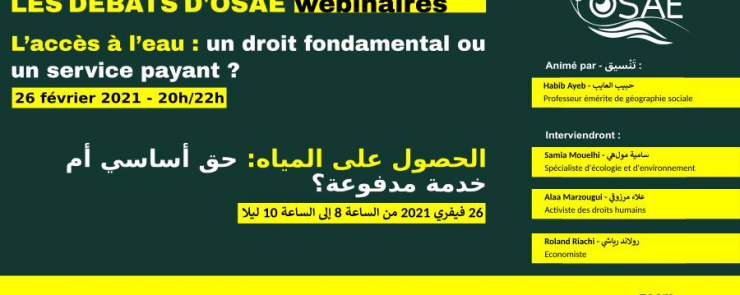 Webinaire – L’accès à l’eau : un droit fondamental ou un service payant ?