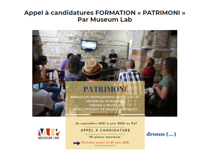 Appel à candidatures FORMATION « PATRIMONI » -Par Museum Lab